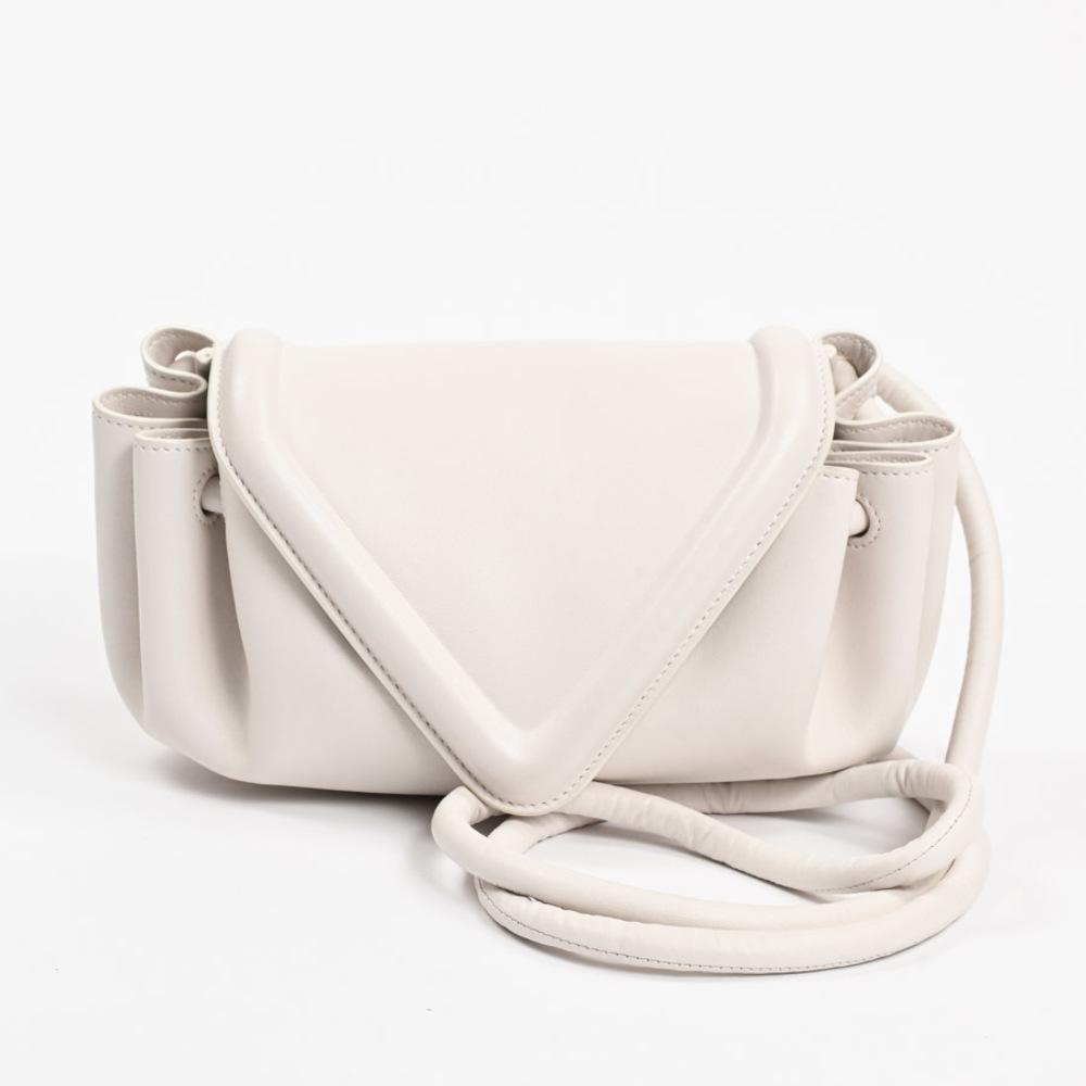 Bottega Veneta Beak Shoulder Bag White Calf